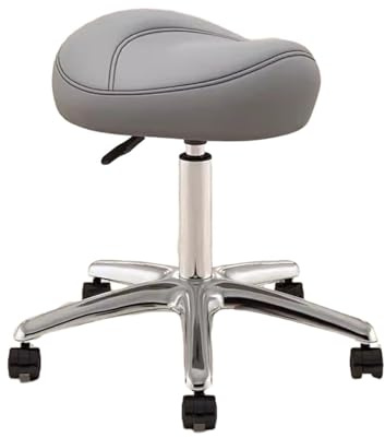 FXLUHAY Silla de Oficina Tipo Silla de Montar con Altura Ajustable, Taburete Giratorio for Artistas de 36 a 50 cm con Ruedas de Poliuretano y Asiento metálico Tipo Silla de Montar for salón.