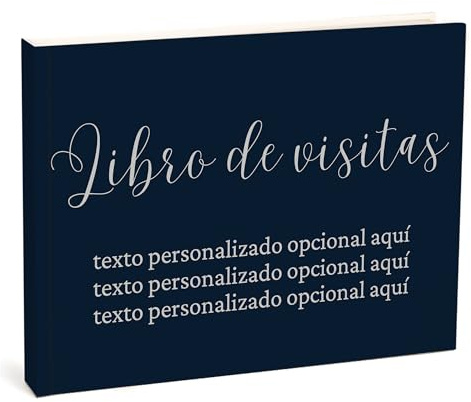 Libro de visitas personalizado – Libro de firmas para boda, cumpleaños y comunión (azul marino)