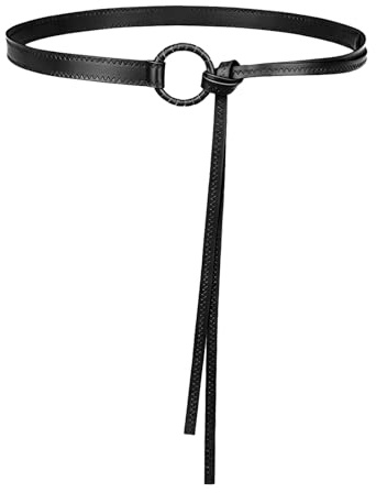 Qcrcandy Women's Leather Tie Waist Belt Adjustable Knot Belt for Dresses Jeans Sweaters
