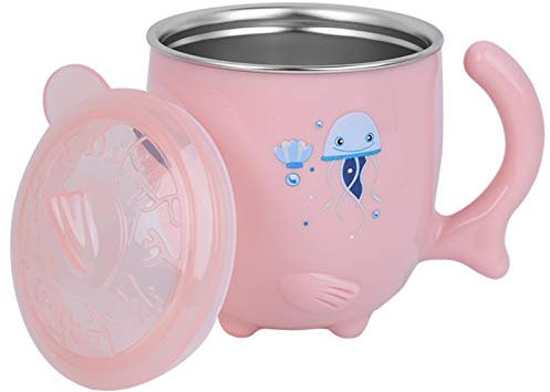 Tasse à Eau pour Enfants résistante à la Corrosion, Tasse d'isolation pour bébé Anti-Corrosion écologique, Tasse de Dessin animé pour Enfants à la Maison(Pink)