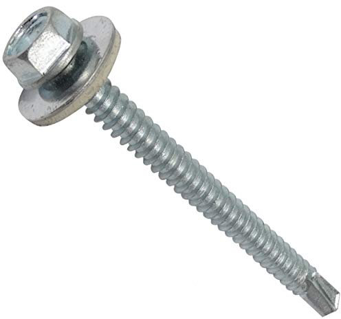 AERZETIX - C44550 - Juego de 20 - Tornillo autoperforante M6.3x70mm + arandela de estanqueidad - con huella hexagonal 10mm - en acero galvanizado - DIN7504K - chapa metal canalones paneles sándwich