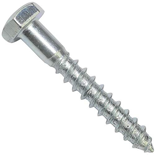 AERZETIX - Lot de 50 - Tirefonds/Vis à Bois M6x40mm - à Tête Hexagonale 6 Pans - DIN571 - en Acier-Zingué - Assemblage Fixation Charpente Ossature Contreplaqués Agglomérés
