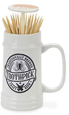 Balvi Porte cure-dents Pilsen Distributeur de cure-dents en forme de chope de biere Céramique/plastiq