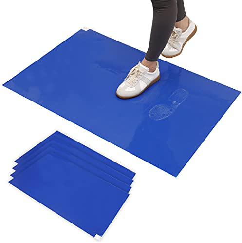 CALPALMY 150 Sheets 24 x 36 Adhesive Mats - Sticky Mat for Laboratories, Homes, Construction Sites, and More - Remove Dust and Dirt from Shoes and Equipment Wheels -Blue