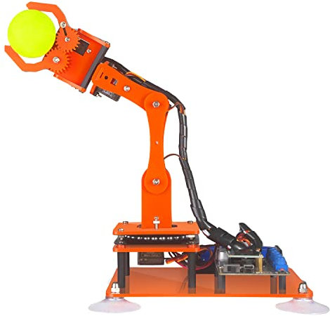 Adeept Kit de Brazo de Robot 5-DOF programable Stem Educativo 5 Ejes Robot Brazo con Pantalla OLED DIY Robot Modelo Buliding Kit Compatible con Arduino IDE(Naranja)