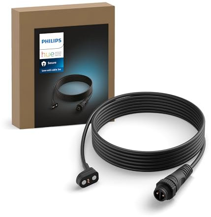 Philips Hue Secure 3m Outdoor-Kabel, für den Betrieb der kabelgebundenen Hue Secure Kameras im Außenbereich, zum Anschluss Outdoor Netzteil (separat erhältlich), schwarz