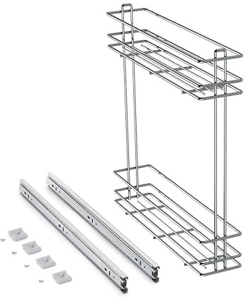 Emuca - utdragbar flaskhållare, utdragbar på sidan, modul 150 mm, förkromad, stål