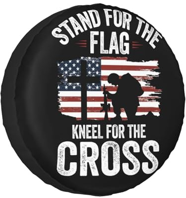 Spare Tire Cover Weatherproof Sun Protection Wheel Tire Cover Universal Fit Trailers RV SUV Truck Camper Travel with US American Flag (14 for tire Diameter 25.59-27.2/65-69cm)
