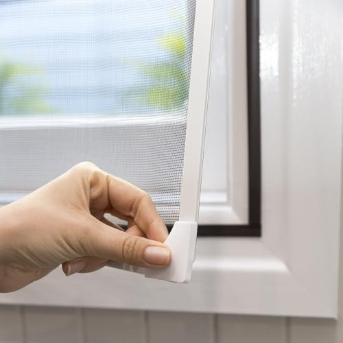 Insektenschutz Fenster Magnet - Fliegengitter Fenster Mit Rahmen - Fliegengitter Dachfenster - Mosquito Net Window - Fensterschutz Katze - Fliegengitter Magnetisch(Farbe:White Frame,Größe:150x250cm)