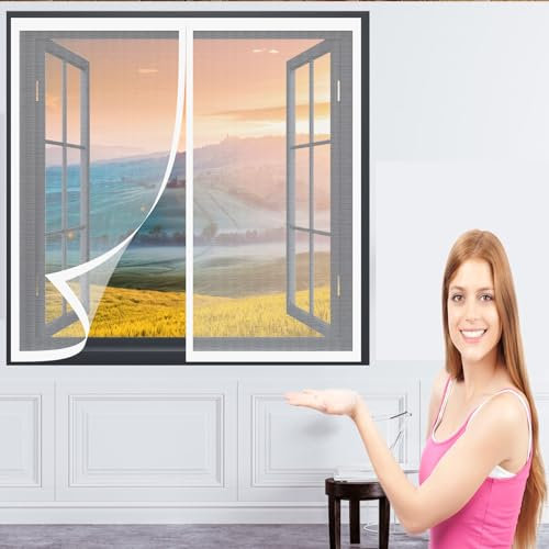 Insect Protection Mosquito Window 185 x 130 cm(73 x 51inch) Mosquito Protector Net Mosquito Bug Protection Without Drilling Easy to Install Insect Mosquito Net Fly Screens for Windows, White