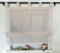 Vordesack Leinenoptik Raffrollo mit Blumen-Kante Unifarbige Raffgardine mit Schlaufen Landhausstil Wohnzimmer halbtransparent Gardinenschal Küche 1 Stück Sand HxB 140x90cm