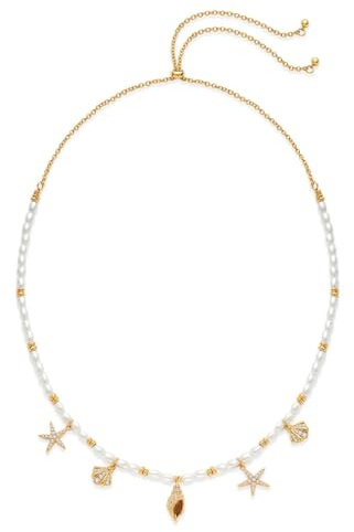 LILIE&WHITE Collana Donna con Conchiglie e Perle, Design Elegante con Cristalli, Anti-Allergica e Resistente al Colore, Regalo Collana