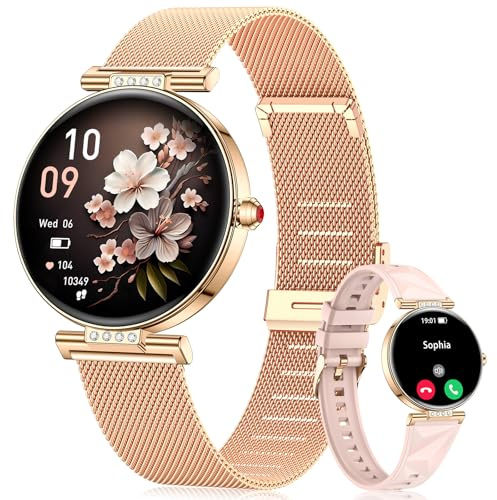 CIVO Smartwatch Damen Fitness Tracker: Rosegold Smart Watch mit Telefonfunktion Kompatibel Android iOS - Fitnessuhr Damen Schrittzähler Wasserdicht Sport