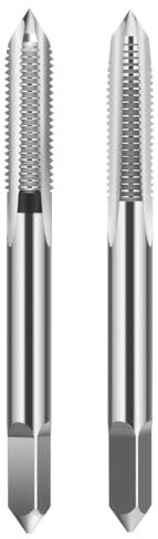 2 PCS M4 X 0.7mm Metric Hand Machine Tap Set, H2 High Speed Steel 3 Straight Flutes Screw Metal Tapping Drill Bits Set for Threading Holes Machinist Repair DIY Tool