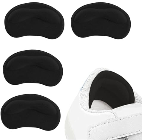 4 PCS Heel Cushion Pads,Self-Adhesive Heel Grips Inserts for High Heels,Running Shoes etc.Ensure that They Stay Safe in Various Activities Such as Shopping etc(Black)