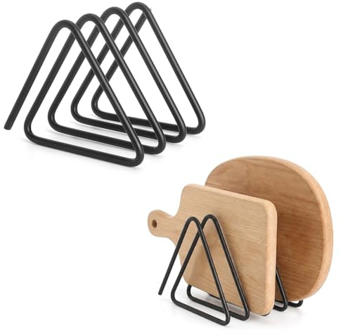APOMOONS Supporti per Taglieri 2 Pezzi, Porta Taglieri da Cucina in Metallo con 8 Scomparti, Salvaspazio Organizzatore Mobile, Cabinet Chopping Board Stand Chopping Board Shelf Holder, 10 x 10 x 9 cm