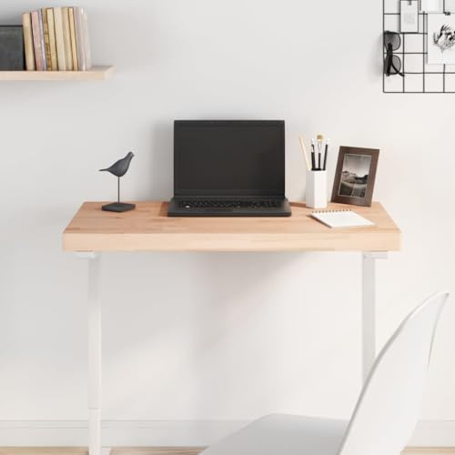 Yisssmeng Tischplatte 100x50x4 cm massiv Buche unbehandelt rechteckig Modernes Design Robust & Wohnzimmer Gaming Büro Küche Beistelltisch Geschenkidee