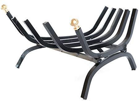 arterameferro Griglia brucialegna in Ferro battuto ad Angolo per Camino 48 cm