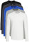 Lower East Men's LE133 Long-Sleeved Shirt, Black/Smoke Blue/Royal Blue/Light Grey Heather/White, L (Pack of 5)