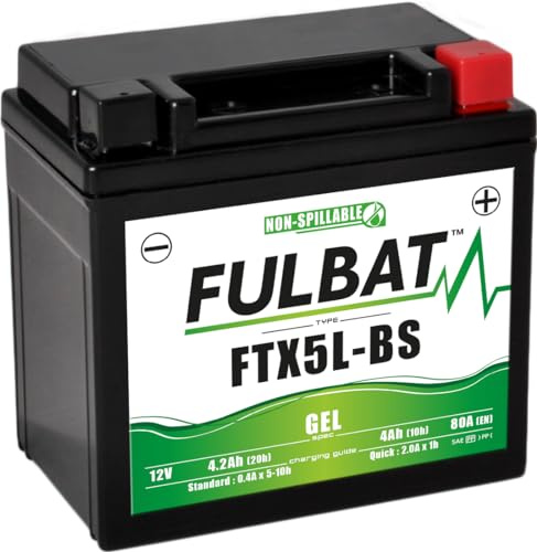 Batería de moto Fulbat GEL FTX5L-BS / YTX5L-BS 12V 4,2Ah 80A