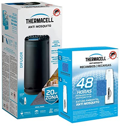 ThermaCELL – Pack antimosquitos para Exterior; Incluye recambios para 12h + 48h Extra; eficaz antimosquitos para la terraza; Alternativa al Spray antimosquitos, sin Deet, sin Perfume