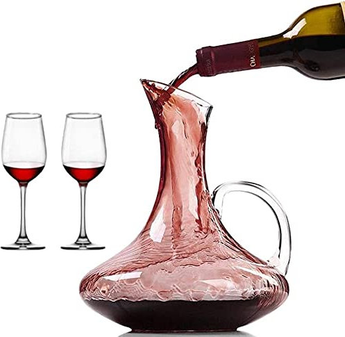 SHOUKAII décanteur de Whisky décanteur de vin de Plante, Carafe de reniflard de 1500 ML Carafe de vin en Cristal soufflé à la Main, décanteurs de Liqueur Waker