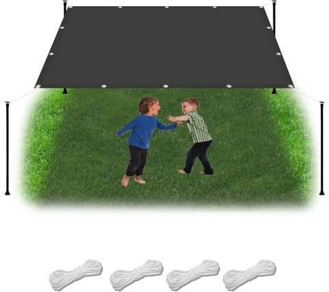 Shade Segel 4.6 x 5.6 m Vattentät Garden Sun Shade Segel Med Free Rope UV Block Väderbeständig med Grommets PES Polyester Skuggnät för simanläggningar i carport, Mörkgrå