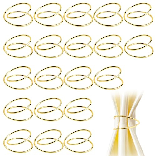 SITAKEGS Anelli portatovaglioli in oro, set da 20 pezzi, anelli porta tovaglioli a spirale in metallo, semplici fibbie in lega, anelli per tovaglioli, porta tovaglioli per famiglia, cena, matrimonio