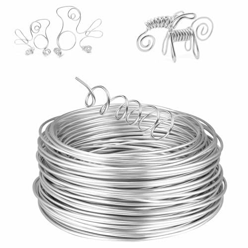 TECHZOCO Alambre de Hierro Galvanizado, Alambra Floral, Alambre de Manualidades, Rollo Alambre de Acero plastificado, Alambre Atar Flexible, Alambre Bricolaje, Diámetro 1.6 mm, Longitud 15 Metros