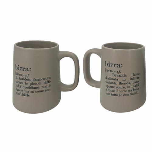 Villa d'Este Home Tivoli Jarra de cerveza gris 500 ml de gres, Victionary