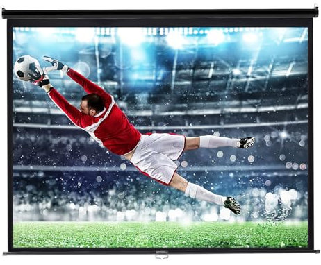 INMOZATA Leinwand Beamer Rollo 251cm, Bild 238 x 177 cm(120 Zoll), Format 4:3, Deckenmontage & Wandmontage Projektor Leinwand für Heimkino Büro Treffen Schule Präsentationen-Schwarz Gehäuse