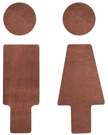 Holz WC Schild Türschild für Herren und Damen, Selbstklebend Toilettenschild, öffentliches Badezimmer,Gästetoilette Schild