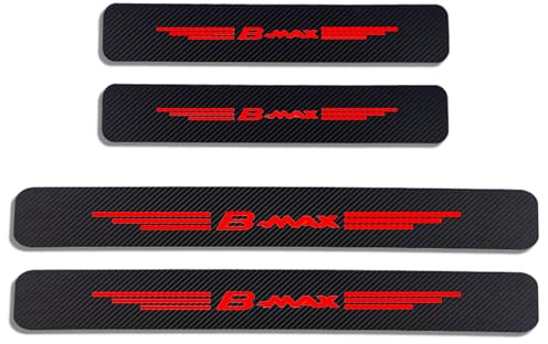 KLHYWEN Pegatinas Protective de Umbral de Puerta, para Fo-rd B-MAX B MAX, 4 Piezas Antiarañ Desgaste Decorativo Accesorios Protector Pegatinas,Red