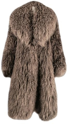 Annsirgra Women's Genuine Mongolia Sheep Fur Coat Winter Warm Long Fur Jacket Ladies Overcoat