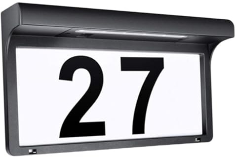 WATIIFUFU Lampe Solaire Numéro Maison LED pour Extérieur Plaque Lumineuse de Porte avec Chiffres Éclairage Automatique pour Jardin Patio et Entrée