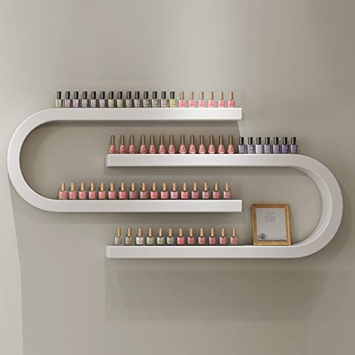Estante de exhibición en forma de U montado en la pared, organizador colgante multifuncional para salón de belleza, tienda de uñas, aceite esencial, perfume, esmalte de uñas, solución de