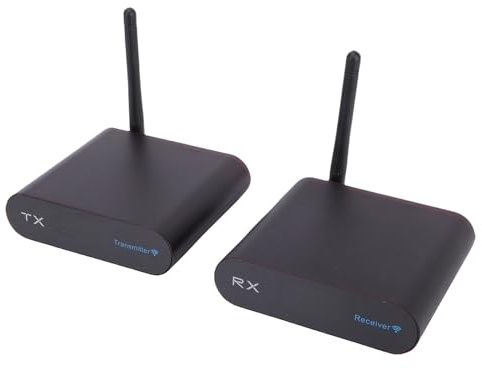 VBESTLIFE Trådlös AV-Sändare, 8 Kanaler 2,4 GHz 300 M Lång Räckvidd Sändare Mottagare, Anti-störning, för TV PC Stereo PAL NTSC Audio Video Transmission (EU)