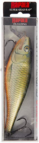 Rapala - Super Shad Rap Angelköder - Angelzubehör mit Balsakörper - Süßwasser Spinnköder - Lauftiefe 1.5-2.7m - Fischköder 14cm, 45g - Hergestellt in Estland - Redfin Shiner