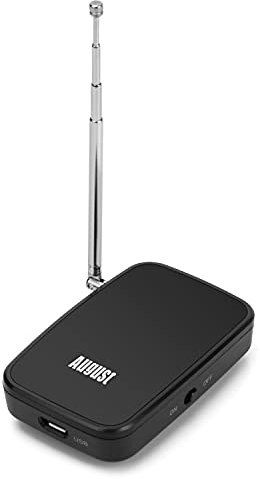 August 1080p Portable Freeview TV for iOS and Android DVB-T405 - Watch and Record Live Freeview on Phones and Tablets/No Mobile Data or WiFi Required - Rechargeable Battery
