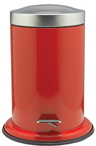 Sealskin Abfalleimer Acero, Kosmetikeimer aus Edelstahl, Farbe: Rot, Inhalt: 3 L