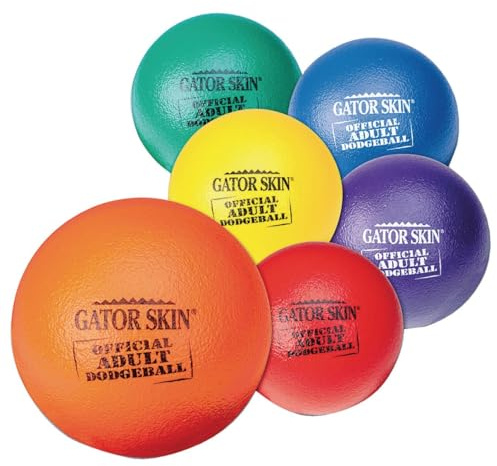 S&S Worldwide Gator Skin Foam Dodgeballs - Easy Grip Starter Balls, Low Density Foam for No Sting, Durable Coating, Tear and Puncture Resistant, 8.3 inch Size for Teens and Adults, Multicolor, 6 Pack