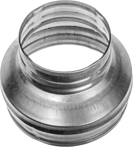 6 to 5 Inch / 150 to 125 mm Round Galvanized Steel Duct Reducer - Duct Fitting - Pipe Increaser Reducer - Metal Tube Reducing Coupling for Drain, Waste and Ventilation (6 to 5 Inch)
