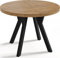 WFL GROUP Table à Manger Extensible Ronde Designer - Style Loft, Industriel, Peu Encombrant - Pieds Noirs - 100 à 200 Cm - pour 5-10 Personnes - Fabriqué en UE - Chêne Wotan - 200 Cm