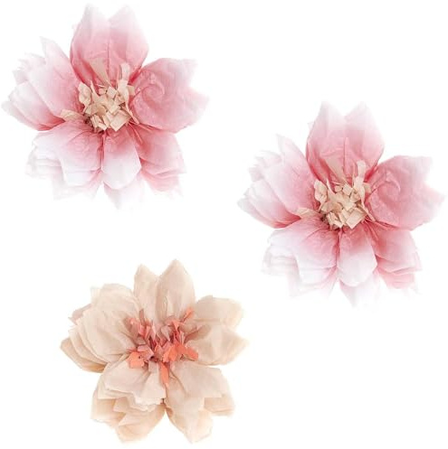 Fleurs en papier de soie - Fleurs de cerisier - Rose - 11 cm - 3 pcs