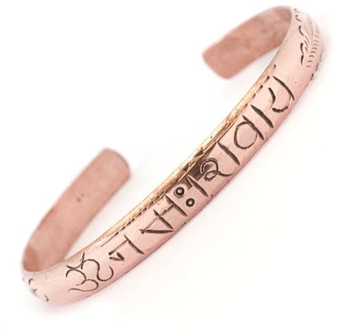 Generico Bracciale Om Namah Shivaya in Rame, Mantra per Yoga e Meditazione, Gioielli Unisex, Fatto a Mano in Nepal