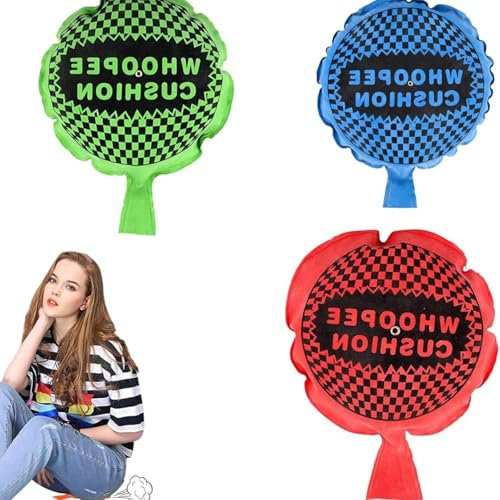 Whoopee-Kissen 3er Set – Selbstaufblasend, Langlebig, Für Erwachsene, Spaß & Streiche, Rot