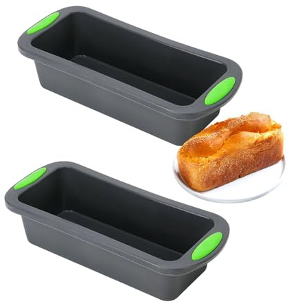 HSUYUN 2 Pièces Moule Cake Silicone, Résistant à Chaleur Moule Pain de Mie, Rectangulaire Moule à Pain en Silicone, Facile à Démouler, pour Faire du Pain, Gâteaux