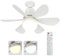 Ventilateur de plafond avec éclairage et télécommande, plafonnier avec ventilateur 40 W, ventilateur de plafond avec lumière, lampe E27, lampe avec 3 niveaux de vent, intensité variable, fonction