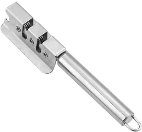LALAFINA Afilador de Cuchillos de Acero Inoxidable para Cocina, Afilador de Cubiertos de Encimera Rápido y Práctico, Herramienta de Afilado Diario para Tijeras y Cuchillos Domésticos