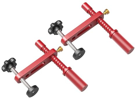 Almeigrity 2 abrazaderas para perros de banco de 0.748 in, color rojo, ajustable, abrazadera de sujeción para mesa MFT para carpintería